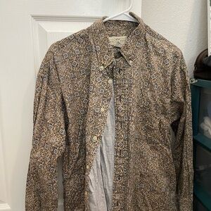 Natural Issue Men's Patterned Button-Up Shirt L